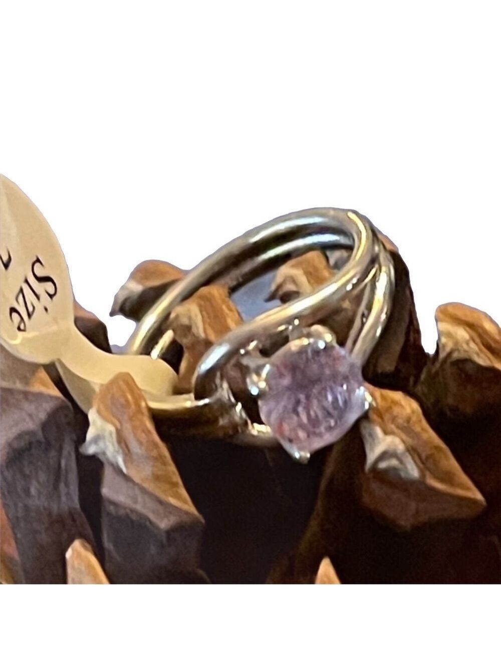 Amethyst Round Costume Ring Polished Silver Finish NWT Sz 7